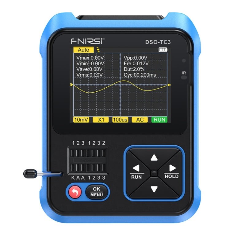 FNIRSI 3 In 1 Handheld Digital Oscilloscope LCR Transistor Tester, Specification: Standard - British D'sire