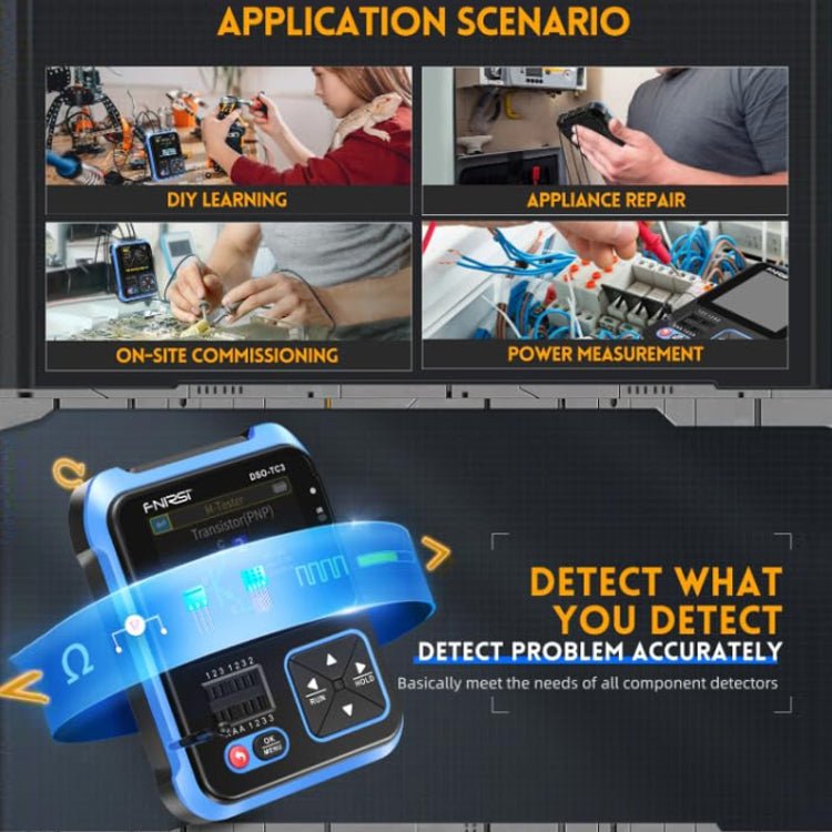 FNIRSI 3 In 1 Handheld Digital Oscilloscope LCR Transistor Tester, Specification: Upgrade - British D'sire