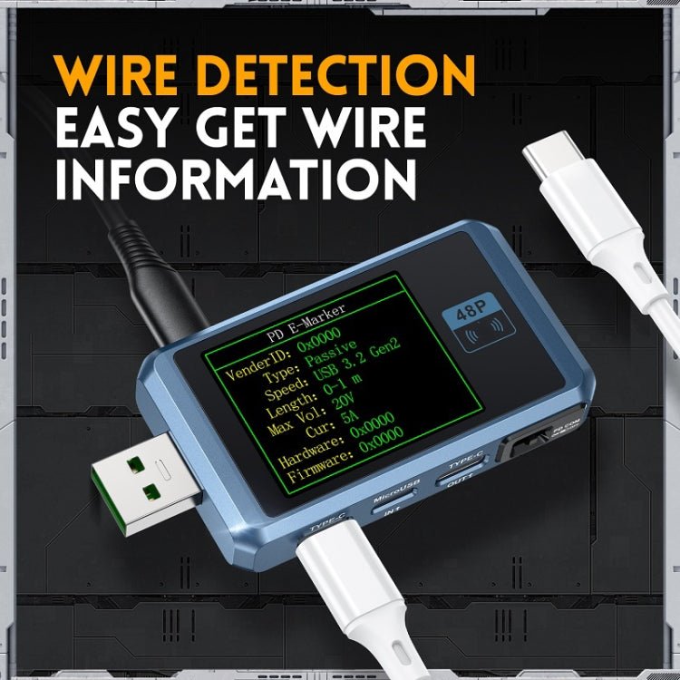 FNIRSI FNB48P USB Mobile Phone DC Power Charger Detector, Color: Bluetooth Blue - British D'sire