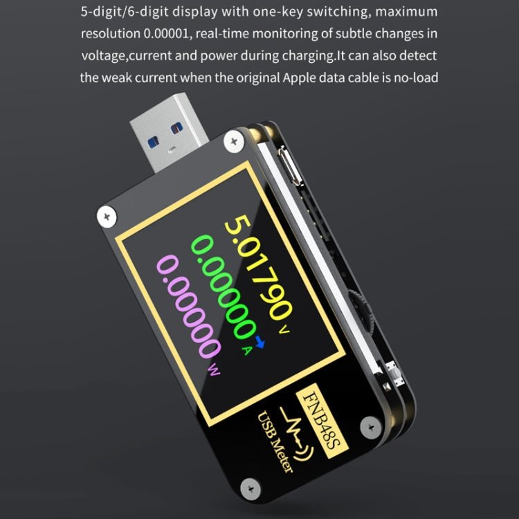 FNIRSI FNB48S USB Voltage Ammeter Multifunctional Fast Charge Tester, Specification: Bluetooth - British D'sire