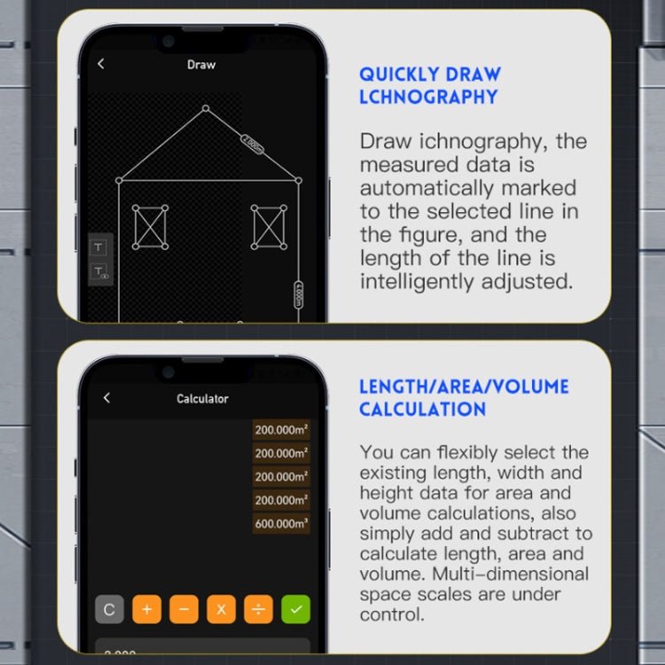 FNIRSI Laser Range Finder Infrared Measuring Ruler(Gray) - British D'sire