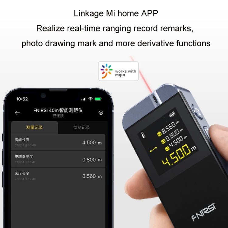 FNIRSI Laser Range Finder Infrared Measuring Ruler(Gray) - British D'sire