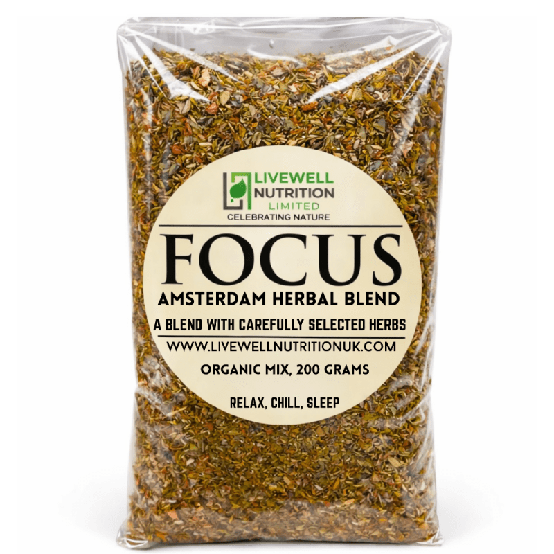 Focus Premium Herbal Smoke Mix. 100% Nicotine Free. 100% Mixed Herbs. 200 grams - Herbal Smoke Mix - British D'sire