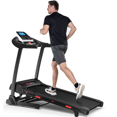 Folding Treadmill 3.0HP Walking Running Machine 1-16KM/H with 0-15% Auto Incline Bluetooth Music, 18 Programs - British D'sire