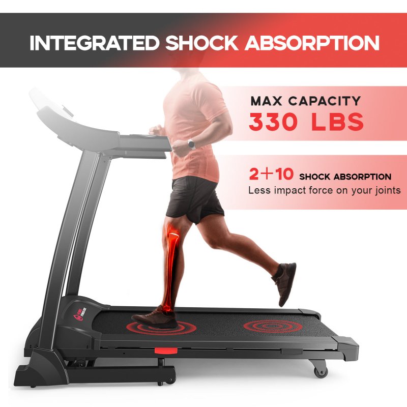 Folding Treadmill 3.0HP Walking Running Machine 1-16KM/H with 0-15% Auto Incline Bluetooth Music, 18 Programs - British D'sire
