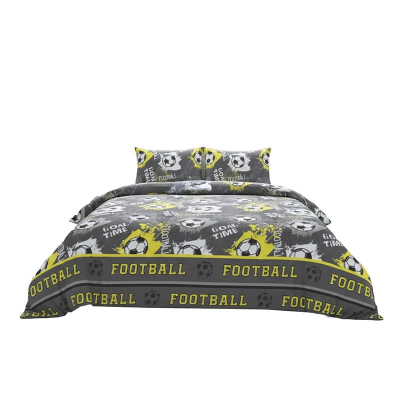 Football Kids Bedding Set Sporty Soccer Design for Boys and Girls - Single - British D'sire