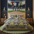 Football Kids Bedding Set Sporty Soccer Design for Boys and Girls - Single - British D'sire