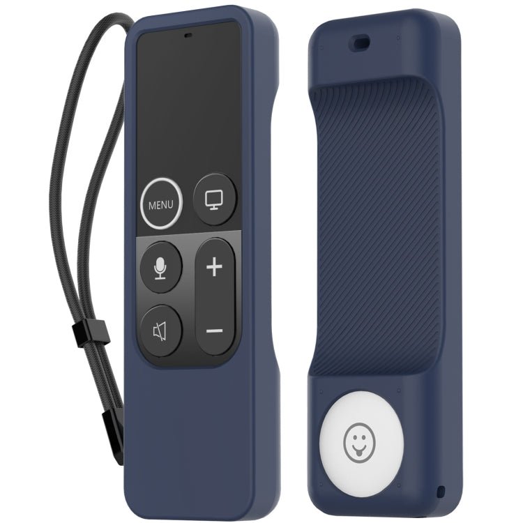 For Apple TV HD / 4K+AirTag AhaStyle PT157 Remote Control Tracker 2 In 1 Silicone Protective Cover(Midnight Blue) - British D'sire Main image