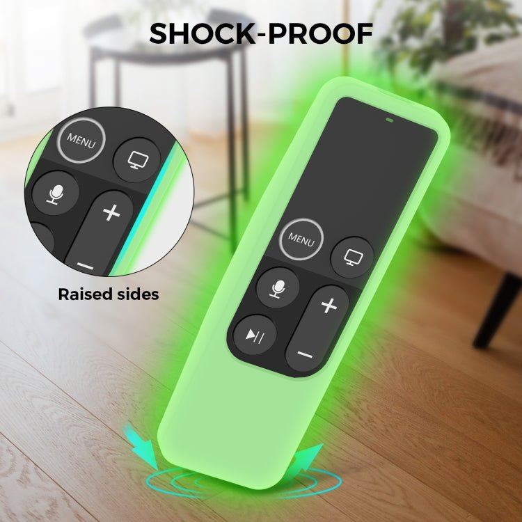 For Apple TV HD / 4K+AirTag AhaStyle PT175 Remote Control Tracker 2 In 1 Silicone Protective Cover(Luminous Green) - British D'sire