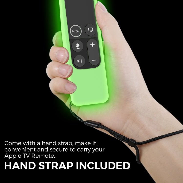 For Apple TV HD / 4K+AirTag AhaStyle PT175 Remote Control Tracker 2 In 1 Silicone Protective Cover(Luminous Green) - British D'sire