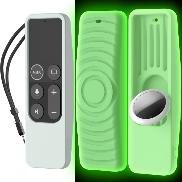 For Apple TV HD / 4K+AirTag AhaStyle PT175 Remote Control Tracker 2 In 1 Silicone Protective Cover(Luminous Green) - British D'sire Main image