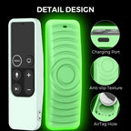 For Apple TV HD / 4K+AirTag AhaStyle PT175 Remote Control Tracker 2 In 1 Silicone Protective Cover(Luminous Green) - British D'sire
