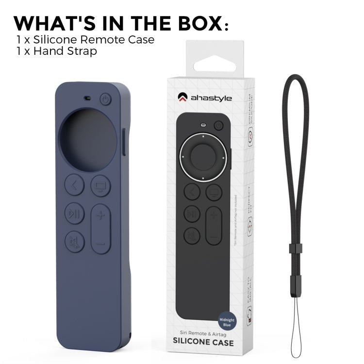 For Apple TV Siri Remote 2/3 AhaStyle PT165 Remote Controller Silicone Protective Case(Blue) - British D'sire