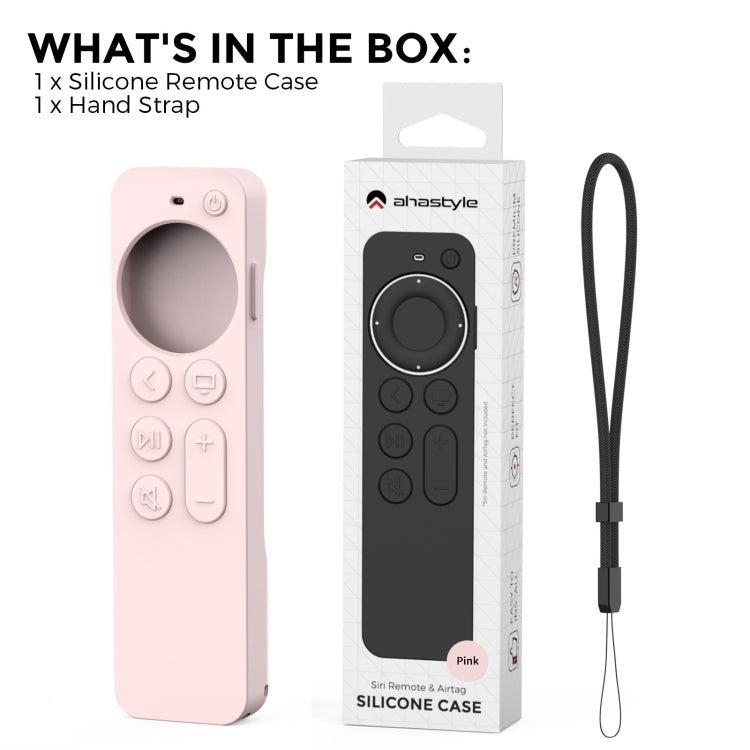 For Apple TV Siri Remote 2/3 AhaStyle PT165 Remote Controller Silicone Protective Case(Pink) - British D'sire