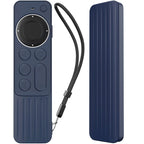 For Apple TV Siri Remote 2/3 AhaStyle PT166 Remote Controller Silicone Protective Case Striped Non - Slip Anti - Drop Cover(Midnight Blue) - British D'sire