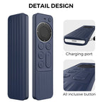 For Apple TV Siri Remote 2/3 AhaStyle PT166 Remote Controller Silicone Protective Case Striped Non - Slip Anti - Drop Cover(Midnight Blue) - British D'sire