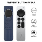 For Apple TV Siri Remote 2/3 AhaStyle PT166 Remote Controller Silicone Protective Case Striped Non - Slip Anti - Drop Cover(Midnight Blue) - British D'sire