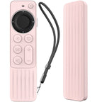 For Apple TV Siri Remote 2/3 AhaStyle PT166 Remote Controller Silicone Protective Case Striped Non - Slip Anti - Drop Cover(Pink) - British D'sire
