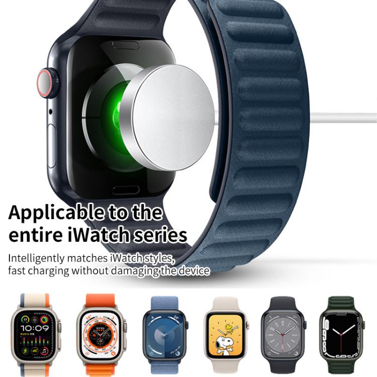 For Apple Watch Series xDfind Aluminum Alloy Shell Magnetic Wireless Watch Charger, Interface:Type - C(White) - British D'sire