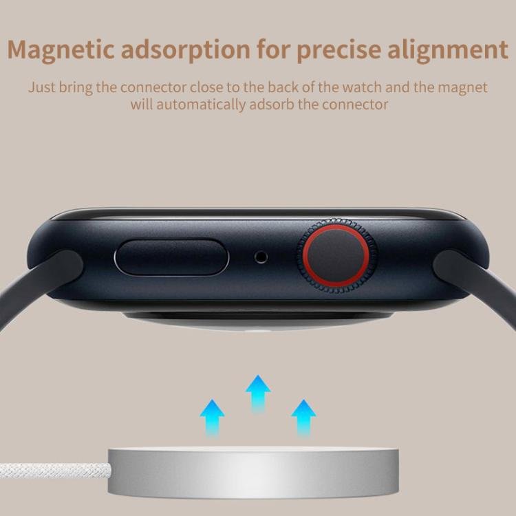 For Apple Watch Series xDfind Aluminum Alloy Shell Magnetic Wireless Watch Charger, Interface:Type - C(White) - British D'sire