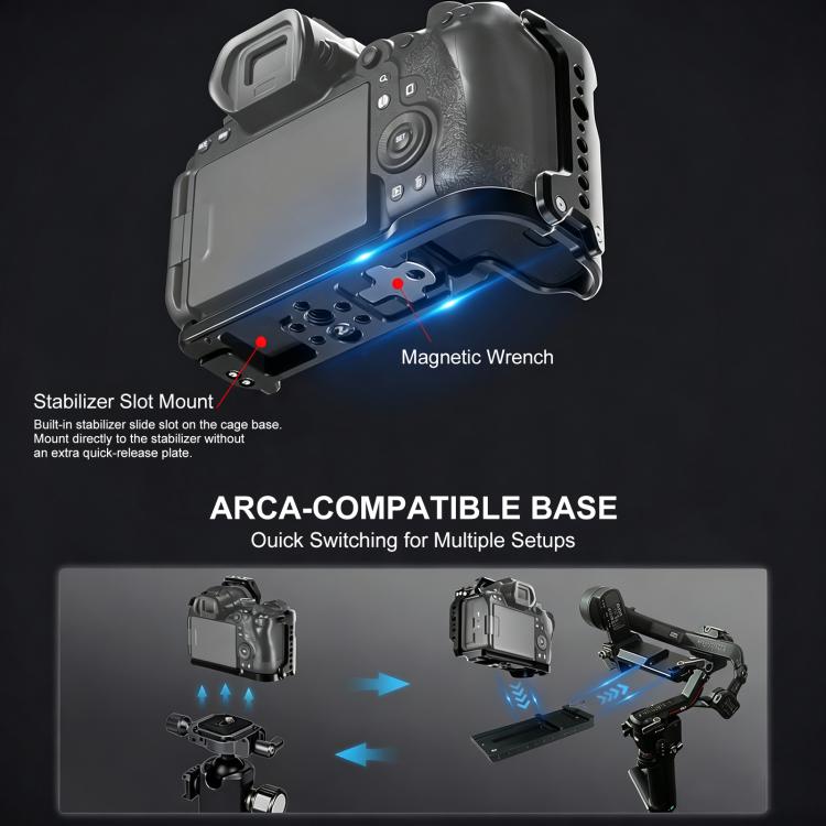 For Canon EOS R6 III PULUZ Live Streaming Camera Cage Expansion Mount Frame (Black) - British D'sire