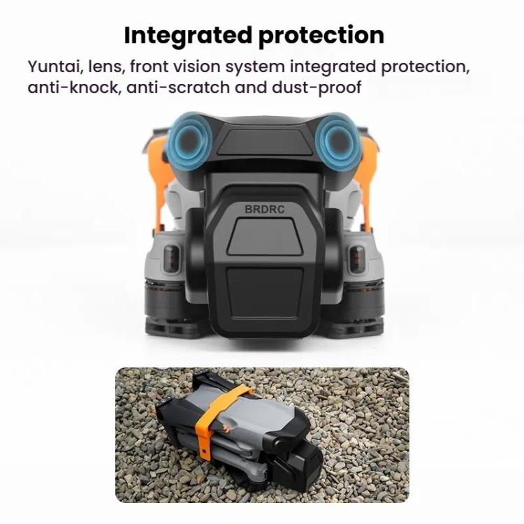 For DJI Air 3S BRDRC Lens Protective Cover Dustproof Anti-Knock Fixed Clip Gimbal Protector(Frosted Black) - British D'sire