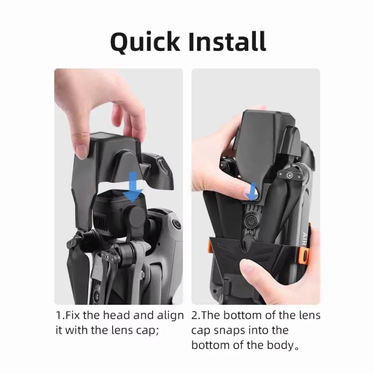 For DJI Air 3S BRDRC Lens Protective Cover Dustproof Anti-Knock Fixed Clip Gimbal Protector(Frosted Black) - British D'sire