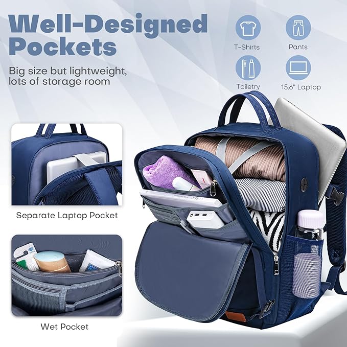 for Easyjet Cabin Bag 45x36x20 Underseat Cabin Backpack Cabin Luggage Travel Backpack Rucksack Cabin Size Carry on Hand Luggage Bag for Women Men - Luggage & Bags - British D'sire
