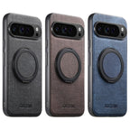 For Google Pixel 10 Pro XL Suteni G3 360 Rotation Holder MagSafe Denim Leather Back Phone Case(Brown) - British D'sire
