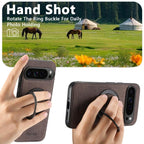 For Google Pixel 10 Pro XL Suteni G3 360 Rotation Holder MagSafe Denim Leather Back Phone Case(Brown) - British D'sire