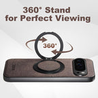For Google Pixel 10 Pro XL Suteni G3 360 Rotation Holder MagSafe Denim Leather Back Phone Case(Brown) - British D'sire