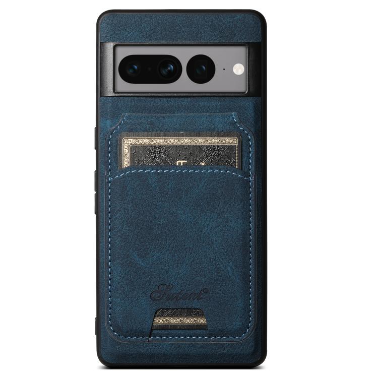 For Google Pixel 10 Pro XL Suteni H16 Litchi Texture Leather Detachable Wallet Back Phone Case(Blue) - British D'sire Main image