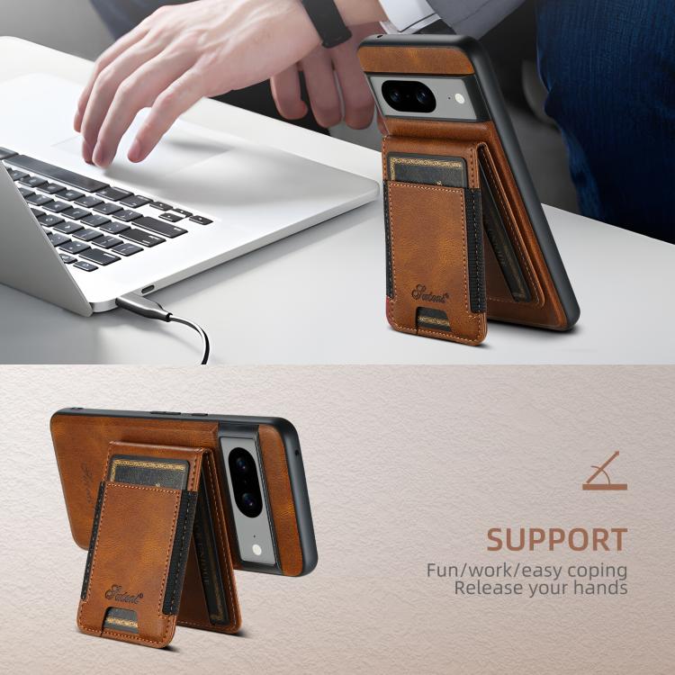 For Google Pixel 10 Pro XL Suteni H17 Oil Eax Leather Detachable Wallet Phone Case(Brown) - British D'sire