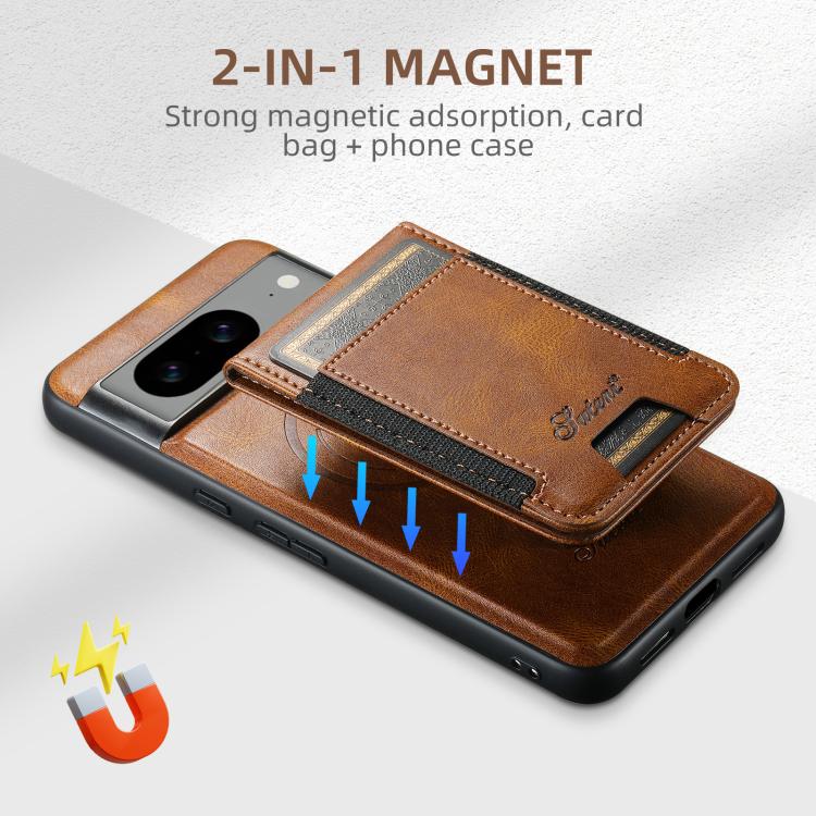 For Google Pixel 10 Pro XL Suteni H17 Oil Eax Leather Detachable Wallet Phone Case(Brown) Secondary image