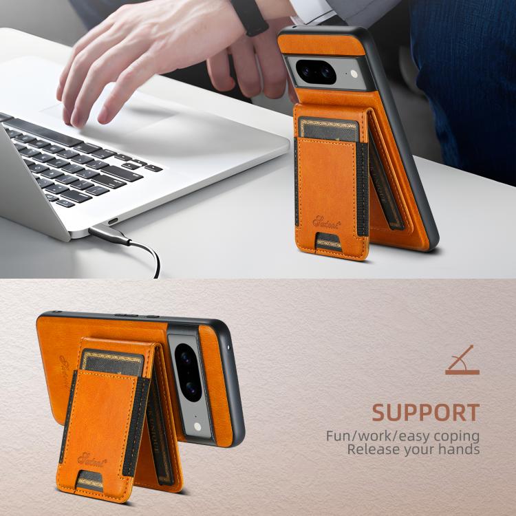 For Google Pixel 10 Suteni H17 Oil Eax Leather Detachable Wallet Phone Case(Khaki) - British D'sire
