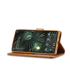 For Google Pixel 6a LC.IMEEKE Calf Texture Flip Leather Phone Case(Brown) - British D'sire