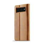 For Google Pixel 6a LC.IMEEKE Calf Texture Flip Leather Phone Case(Brown) - British D'sire