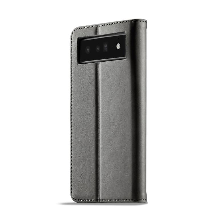For Google Pixel 6a LC.IMEEKE Calf Texture Flip Leather Phone Case(Grey) - Mobile phone case - British D'sire