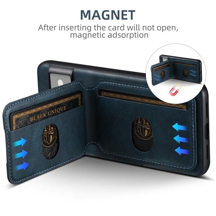 For Google Pixel 9 Suteni H02 Leather Wallet Stand Back Phone Case(Blue) - British D'sire