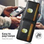 For Google Pixel 9 Suteni H03 Oil Wax Leather Wallet Stand Back Phone Case(Black) - British D'sire