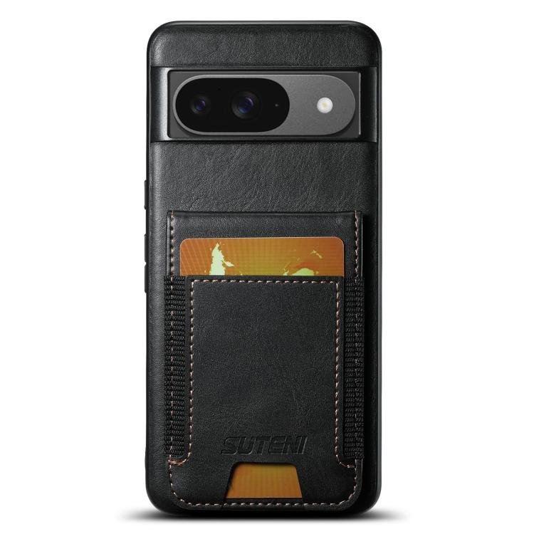 For Google Pixel 9 Suteni H03 Oil Wax Leather Wallet Stand Back Phone Case(Black) - British D'sire