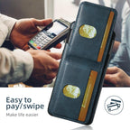 For Google Pixel 9 Suteni H03 Oil Wax Leather Wallet Stand Back Phone Case(Blue) - British D'sire