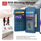 For Honor 90 Lite CaseNeo MagSafe RFID Anti - theft Zipper Wallet Retro Leather Phone Case(Blue) - British D'sire