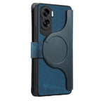 For Honor 90 Lite CaseNeo MagSafe RFID Anti - theft Zipper Wallet Retro Leather Phone Case(Blue) - British D'sire