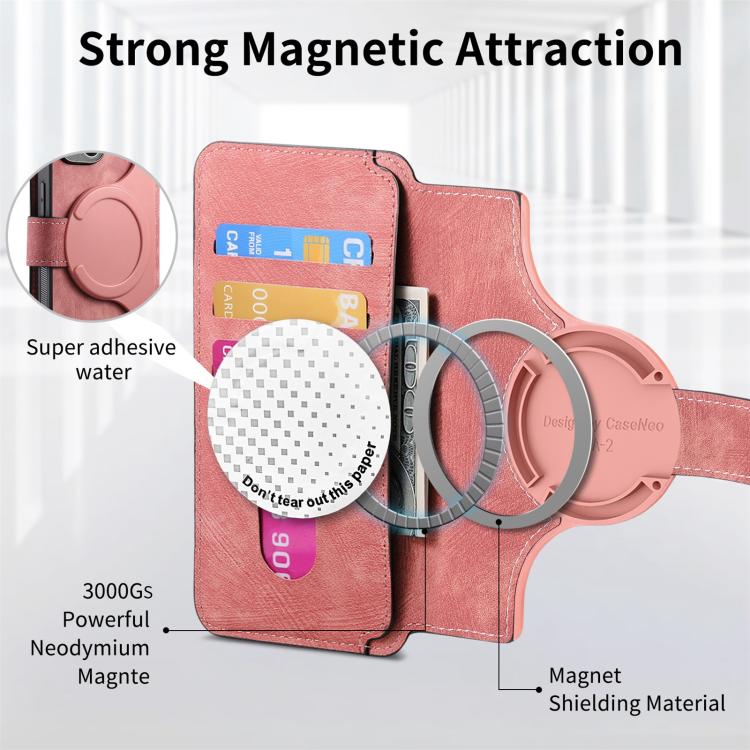 For Huawei nova 12 Pro CaseNeo MagSafe RFID Anti - theft Retro Leather Phone Case(Pink) - British D'sire