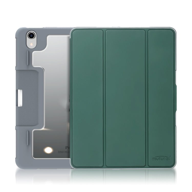 For iPad mini 6 / mini 2024 Mutural Horizontal Flip Tablet Case with Holder & Pen Slot(Dark Green) - British D'sire