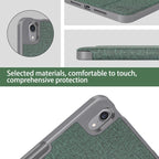 For iPad mini 6 / mini 2024 Mutural Multi - fold Smart Leather Tablet Case(Dark Green) - British D'sire