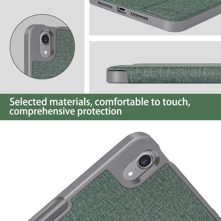 For iPad mini 6 / mini 2024 Mutural Multi - fold Smart Leather Tablet Case(Dark Green) - British D'sire