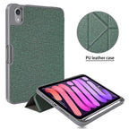 For iPad mini 6 / mini 2024 Mutural Multi - fold Smart Leather Tablet Case(Dark Green) - British D'sire