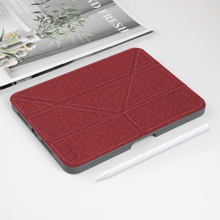 For iPad mini 6 / mini 2024 Mutural Multi - fold Smart Leather Tablet Case(Red) - British D'sire Main image